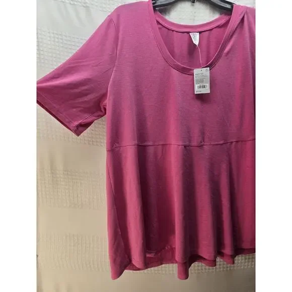West Loop Tshirt Womens Size XL Pink Short Sleeve Scoop Neck 6169 - Picture 2 of 6